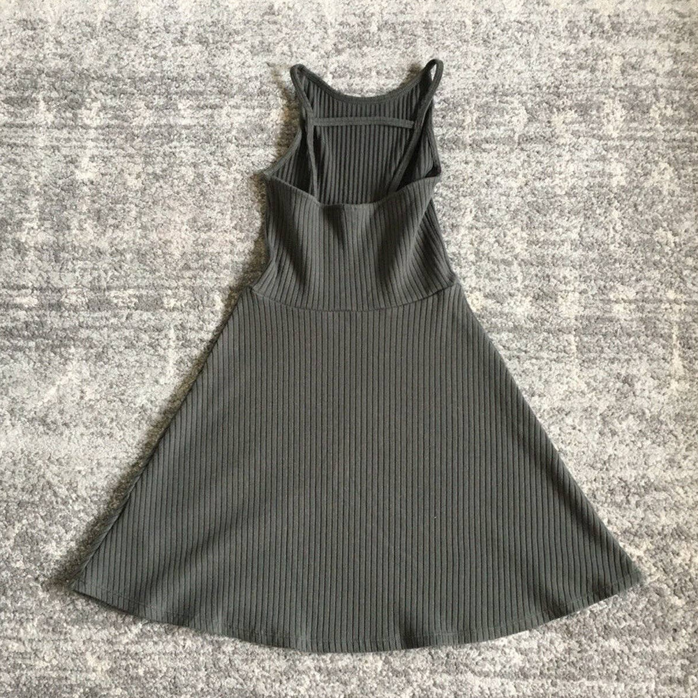 Topshop Tank Dress Green 2 Flowy Ribbed Top Tank - Picture 2 of 6